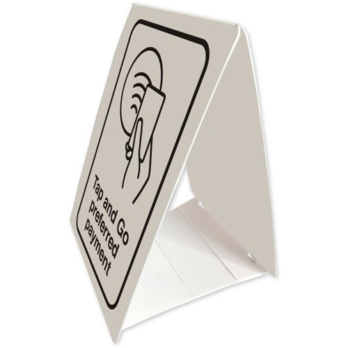Durus Health and Safety Sign Tap and Go Preferred Payment Black and White 100x150mm